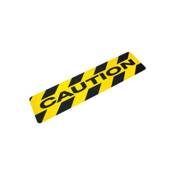 Heskins Llc Heskins "Caution" Anti Slip Stair Tread, Black/Yellow, 6" x 24" 3413015000610CUA - main